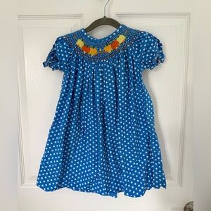 Smockabilly smocked pumpkin dress 18m